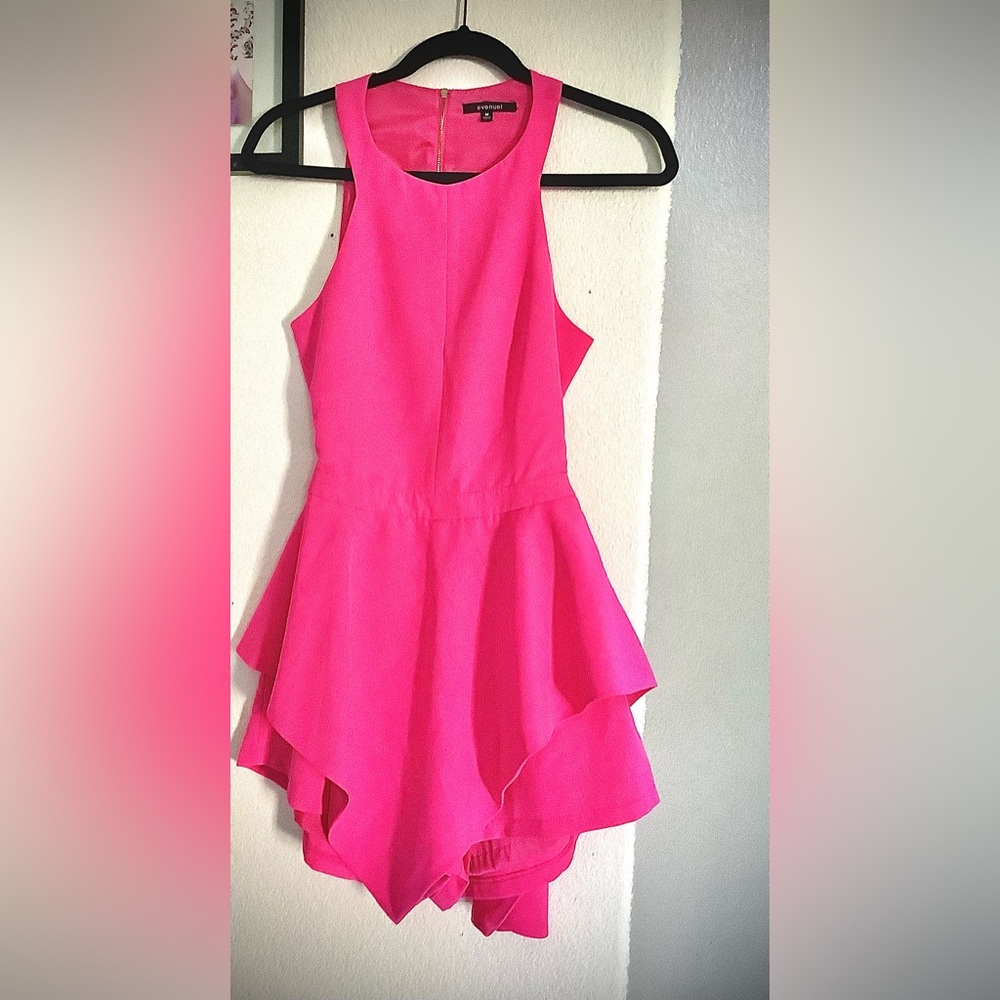 Evenuel Pink Romper Dress Backless